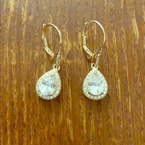 Rose gold diamond drop earrings